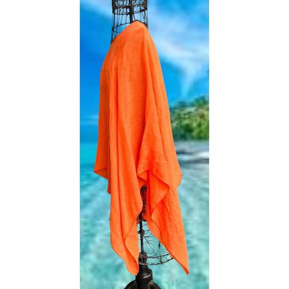 Vintage Swimsuit Cover Up One Size Orange Beach Cruise Tropical Island Vacation - Picture 3 of 10